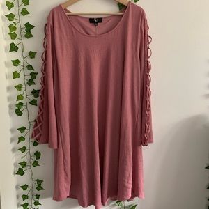 Dress with cutout sleeves